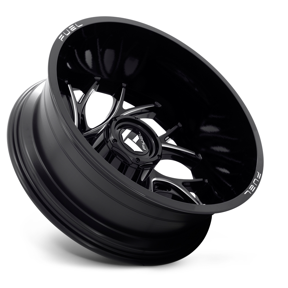 velg FUEL RUNNER DUALLY REAR D741 Gloss Black Milled - 24x8.25 ET-176