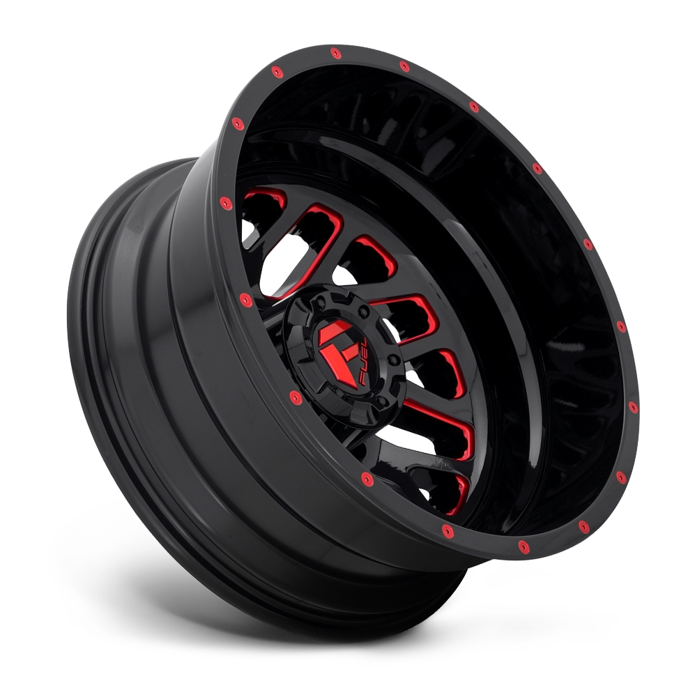 velg FUEL TRITON DUALLY REAR D656 Gloss Black with Candy Red